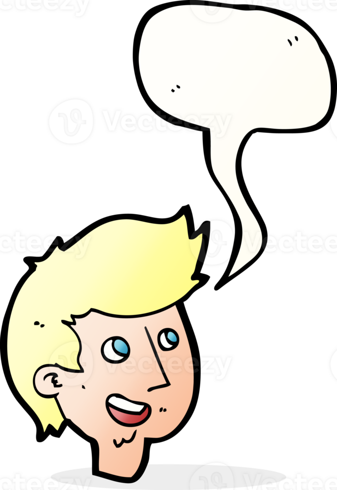 cartoon happy boy face with speech bubble png