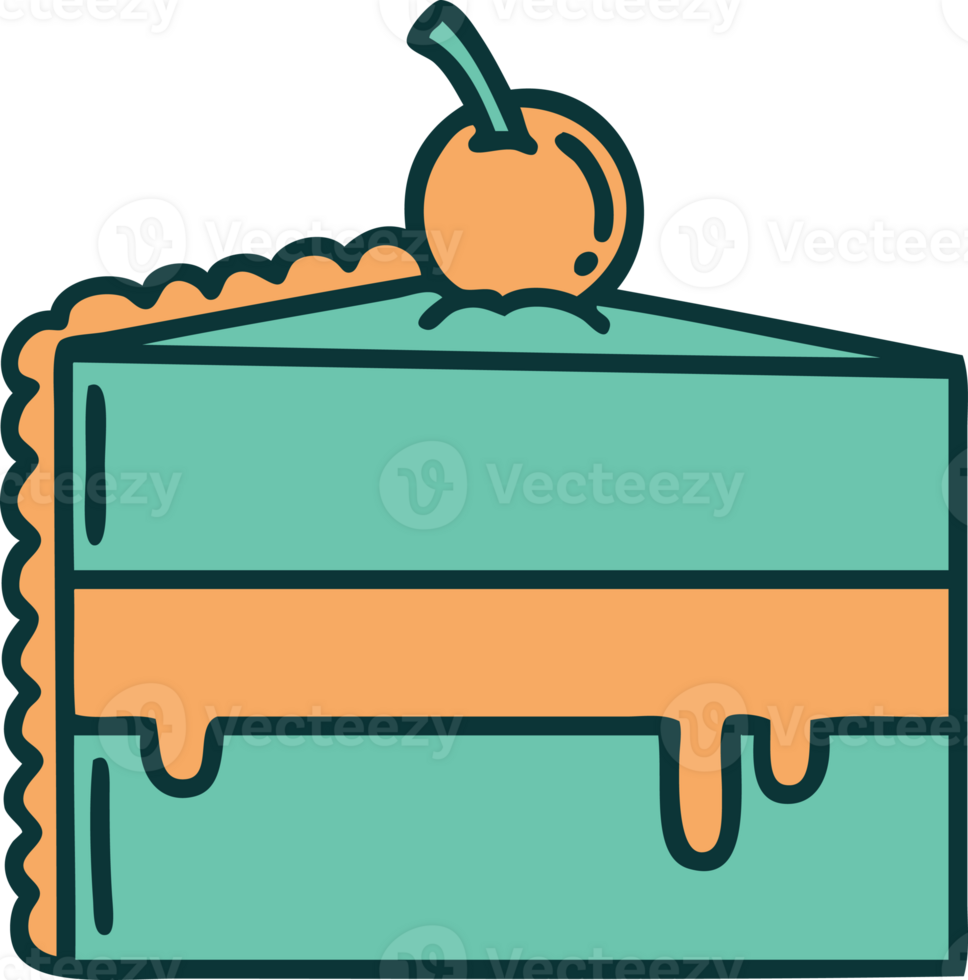 iconic tattoo style image of a chocolate cake png