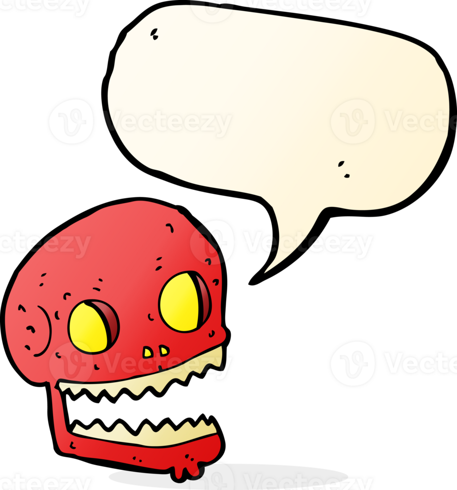 cartoon spooky skull with speech bubble png