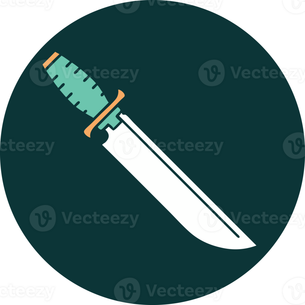 iconic tattoo style image of a knife png