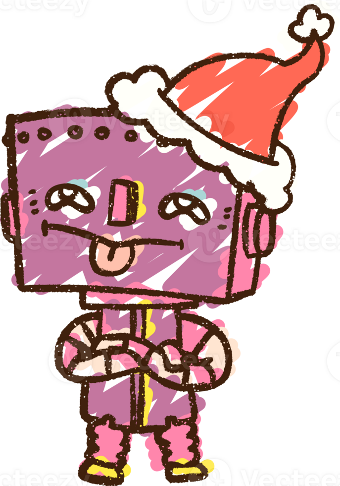 Festive Robot Chalk Drawing png