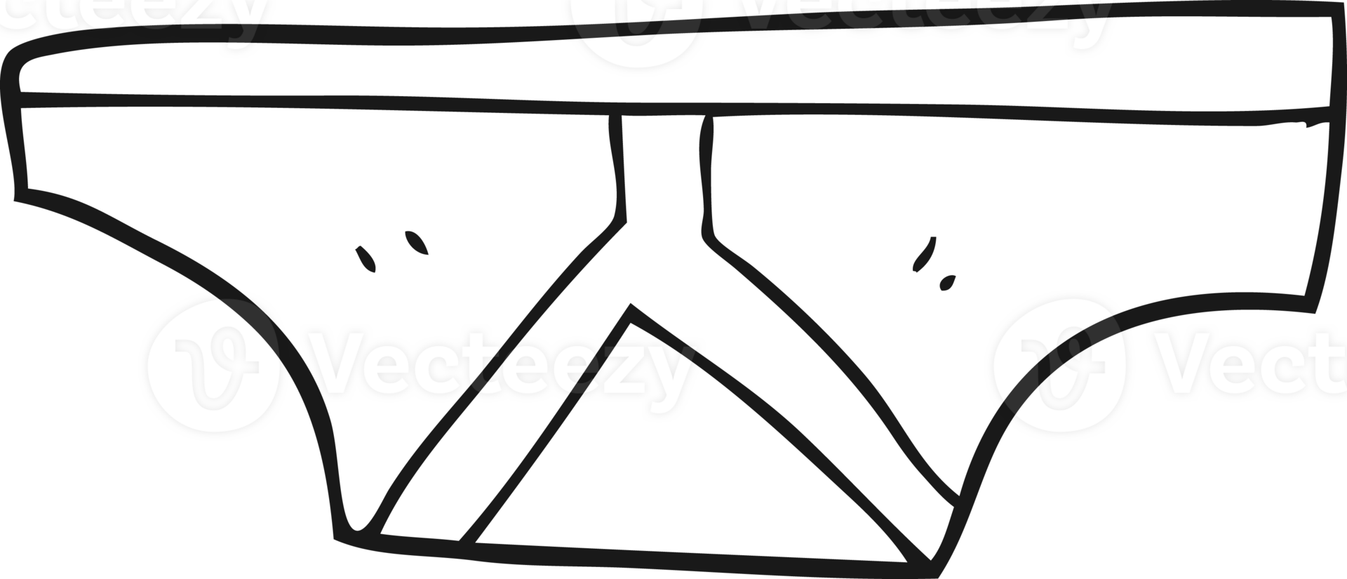 hand drawn black and white cartoon underpants png