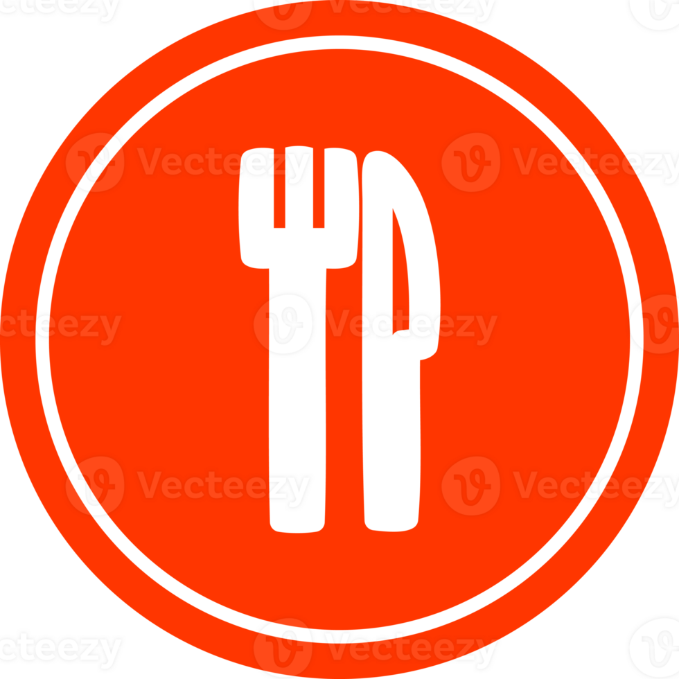 knife and fork circular icon symbol png