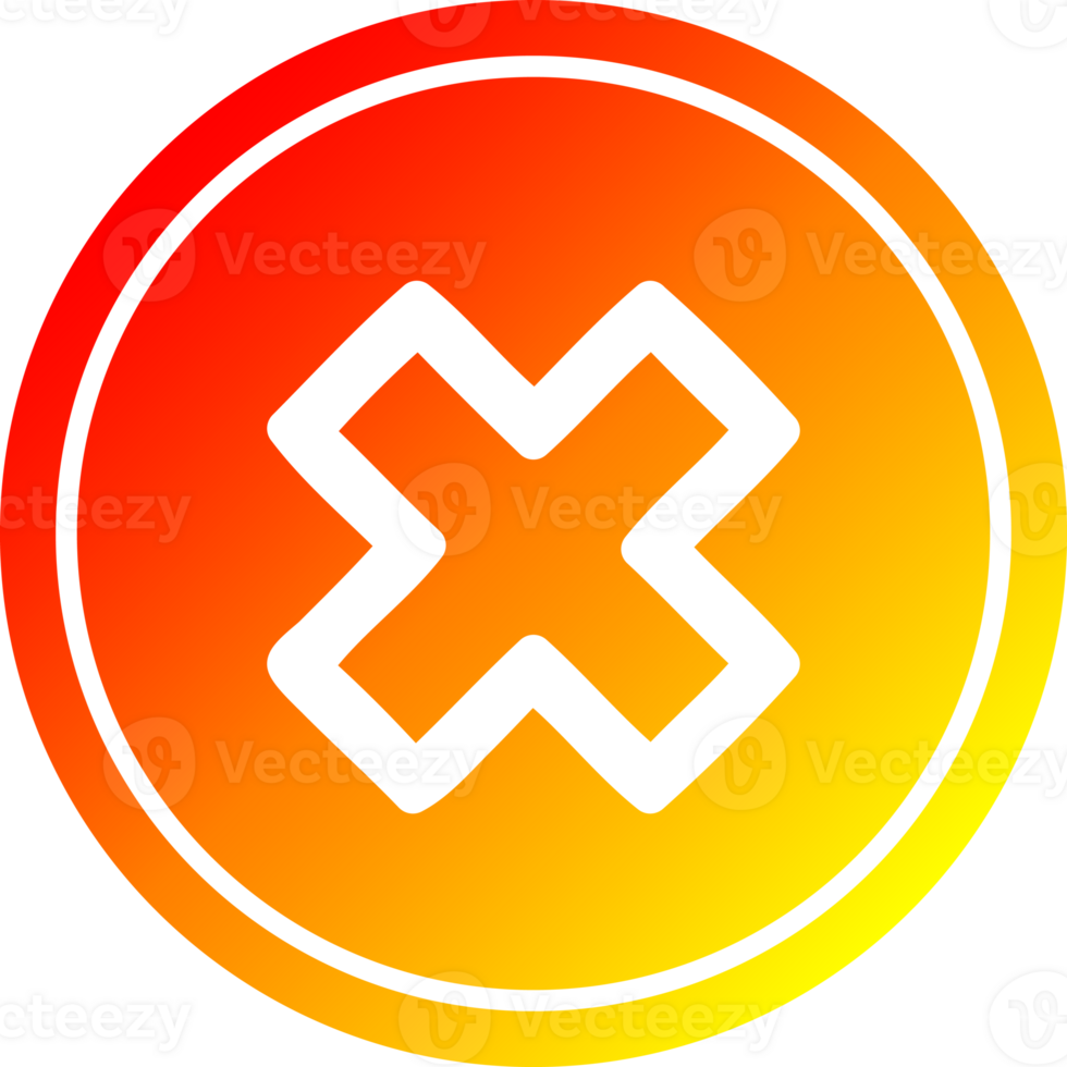 multiplication sign circular icon with warm gradient finish png