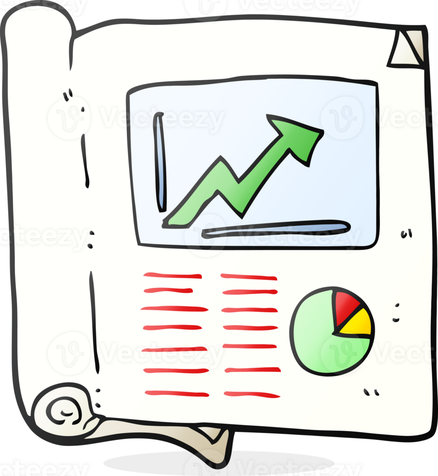hand drawn cartoon business document png