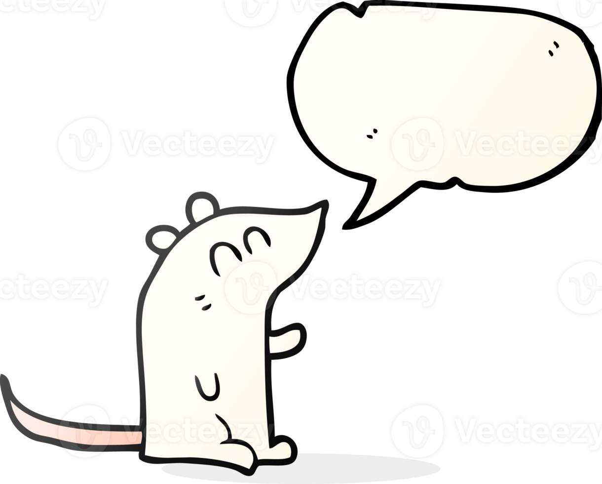 hand drawn speech bubble cartoon mouse png