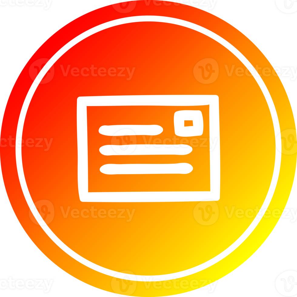 envelope letter circular icon with warm gradient finish png
