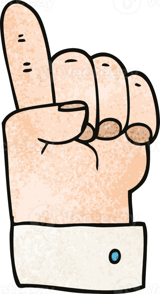 cartoon doodle pointing hand png