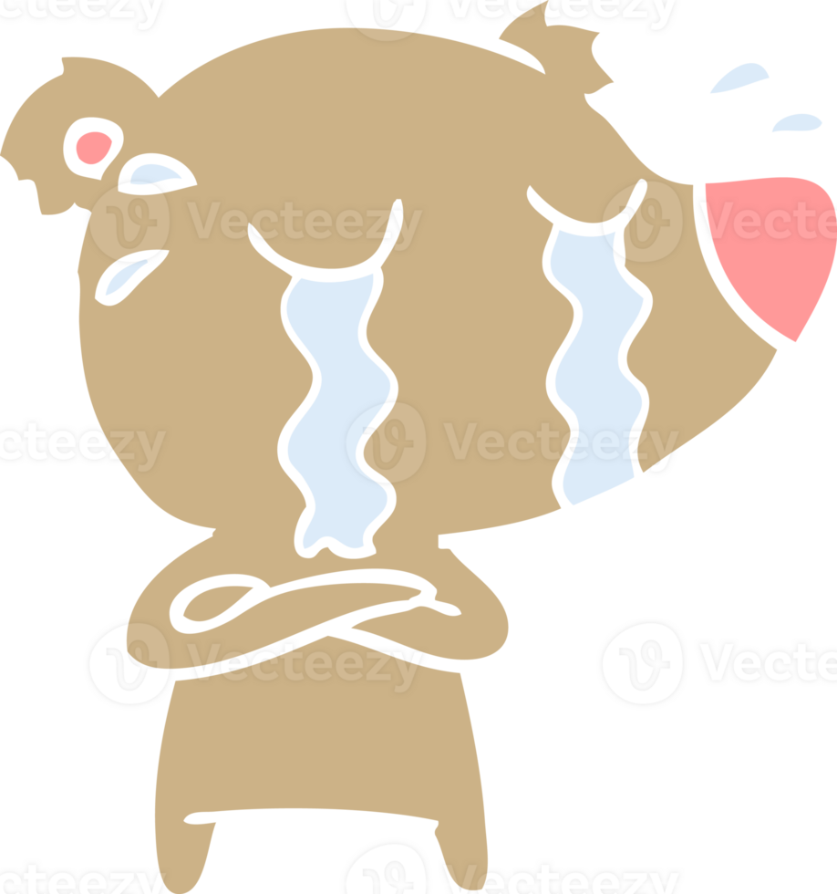 flat color style cartoon crying bear png