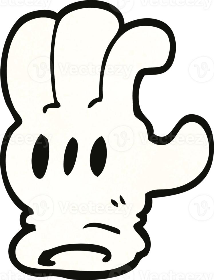 cartoon doodle glove hand png