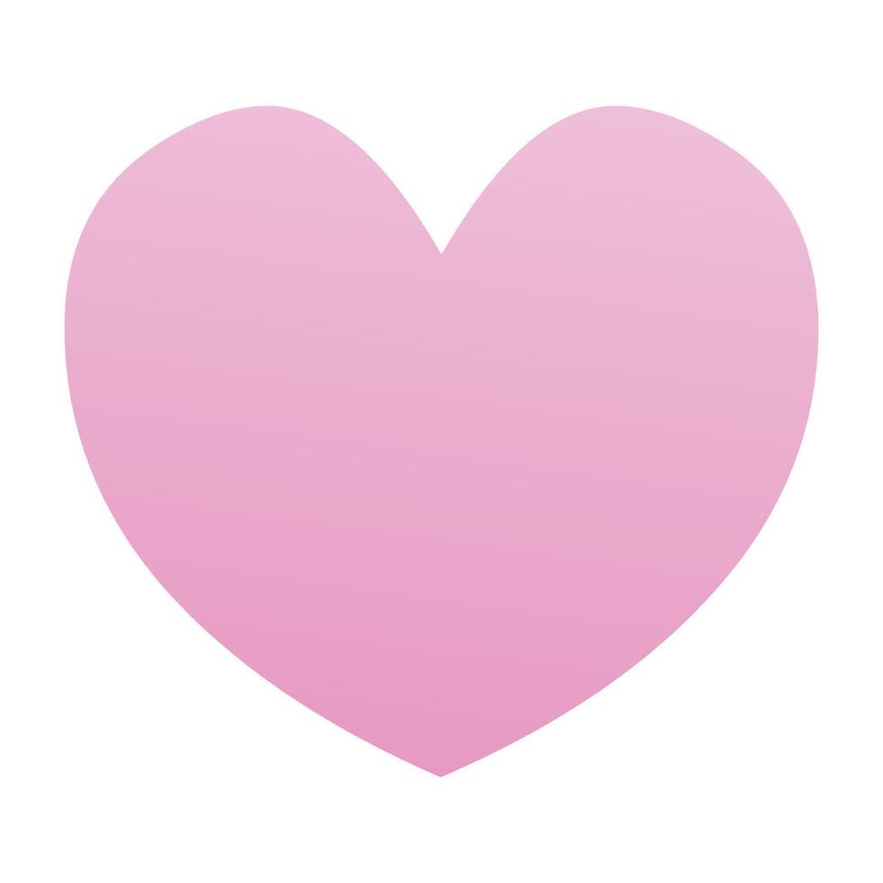 Cute heart shape cartoon Flat illustration of heart shape icon vector