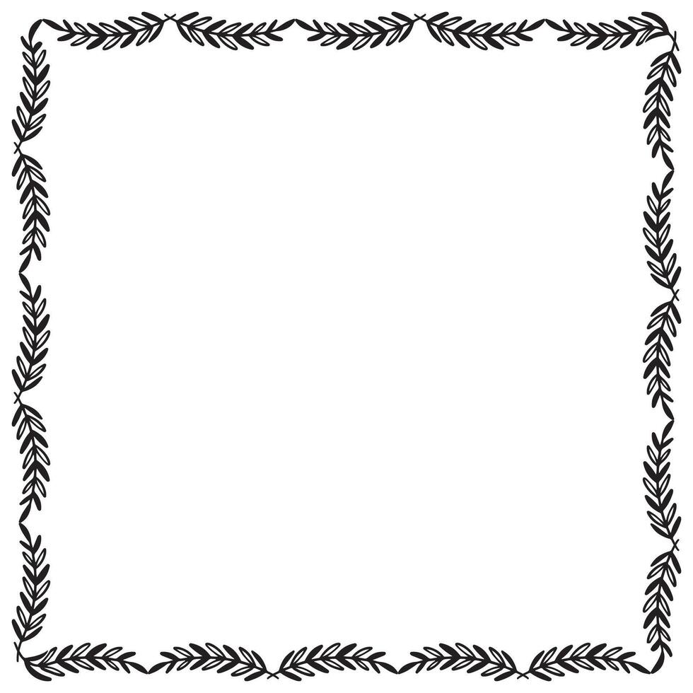 Hand drawn floral frame design background vector