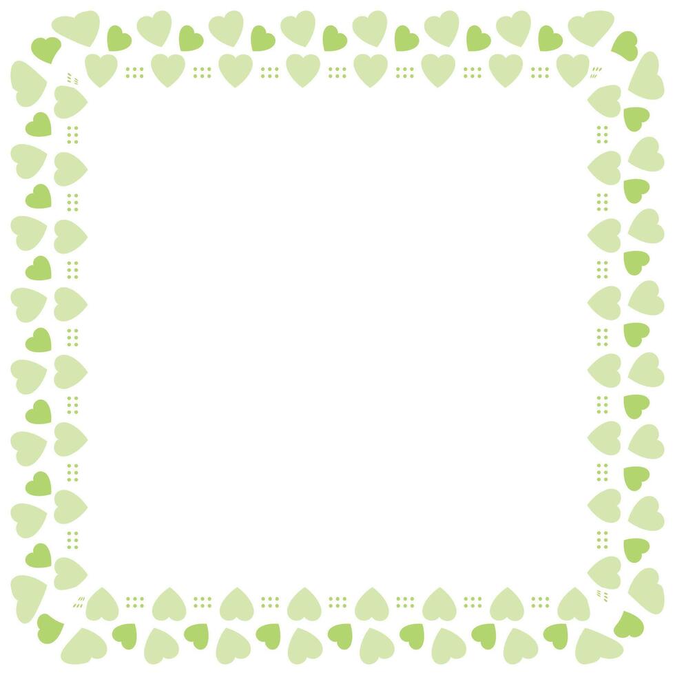 Hand drawn hearts border and frame on white background vector
