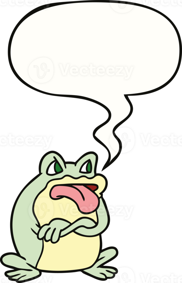 grumpy cartoon frog with speech bubble png