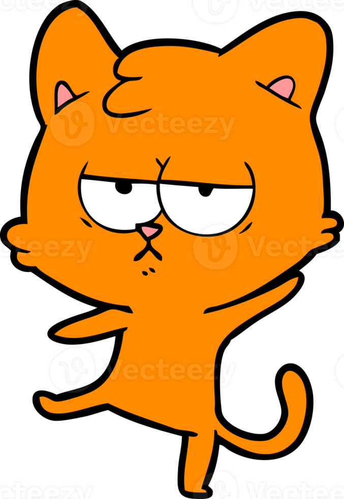 bored cartoon cat png