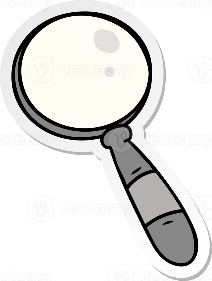 hand drawn sticker cartoon doodle of a magnifying glass png