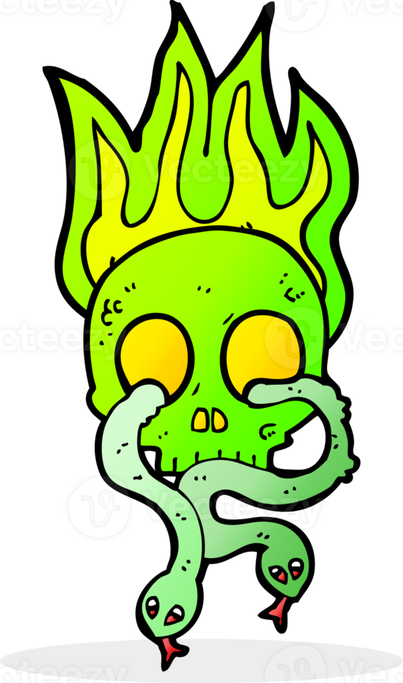 cartoon skull with snakes png