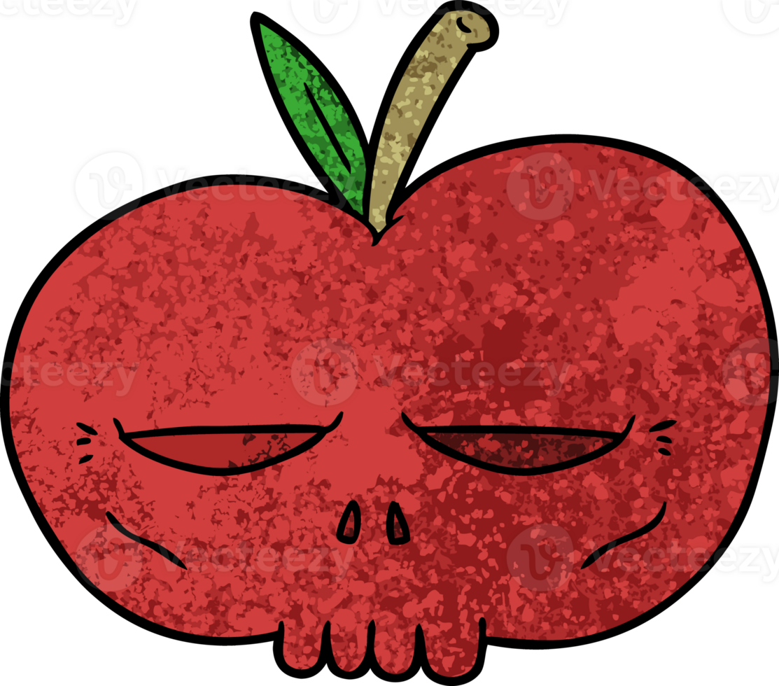 cartoon spooky skull apple png