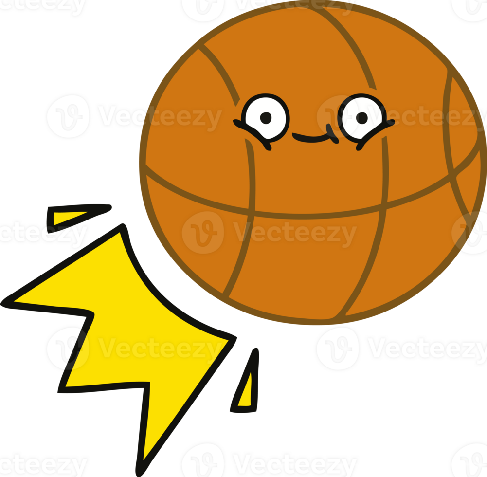 cute cartoon of a basketball png