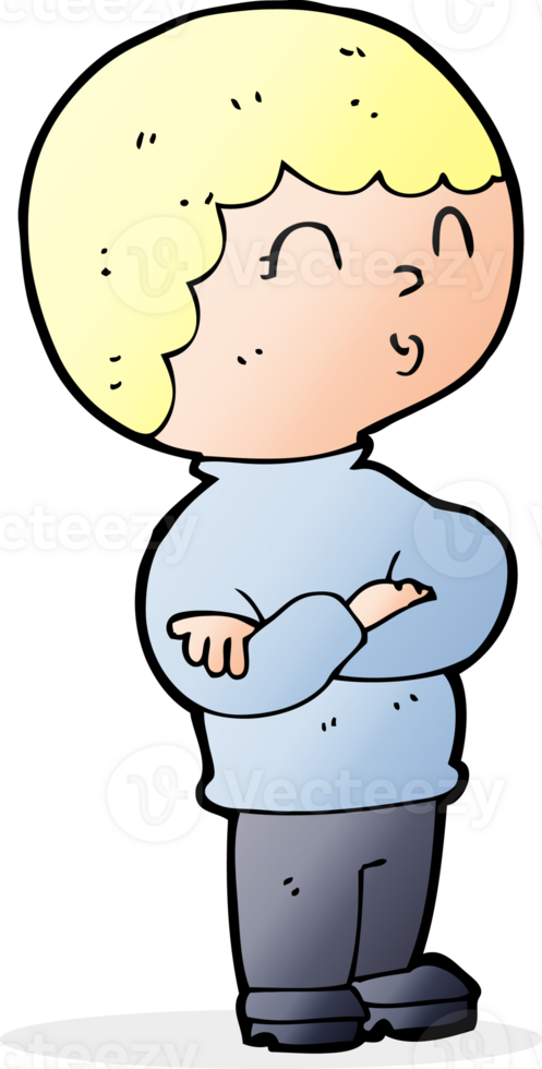 cartoon boy with folded arms png