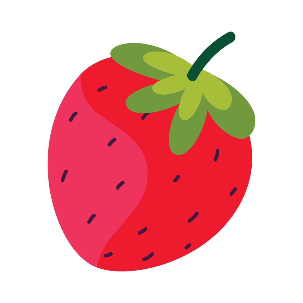 fresa Fruta en blanco antecedentes icono aislado vector