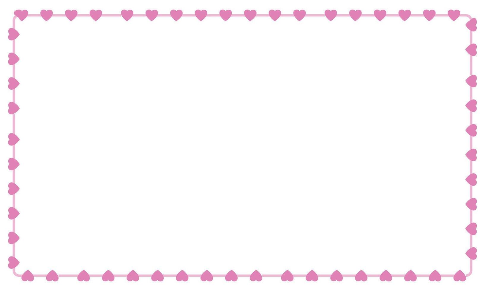 Hand drawn hearts border and frame on white background vector