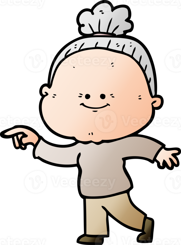cartoon happy old woman png