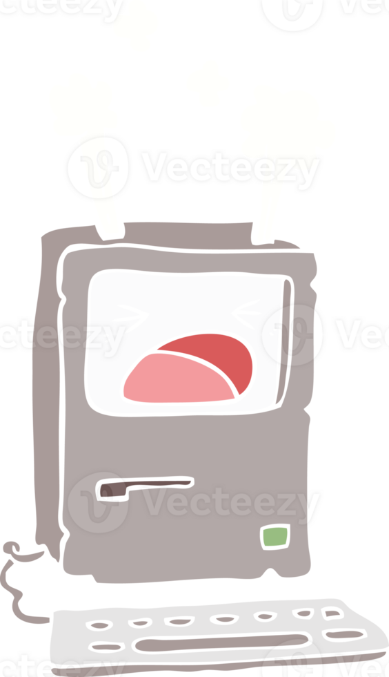 flat color style cartoon overheating computer png