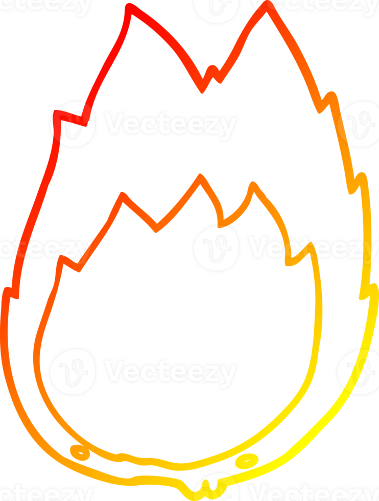 warm helling lijn tekening van een tekenfilm vlammen png