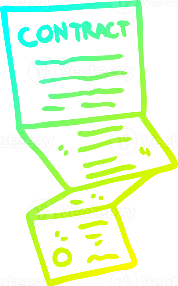 cold gradient line drawing of a cartoon complicated contract png