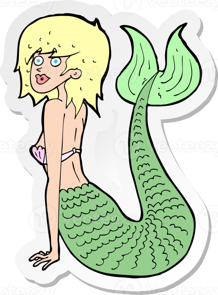 sticker of a cartoon mermaid png