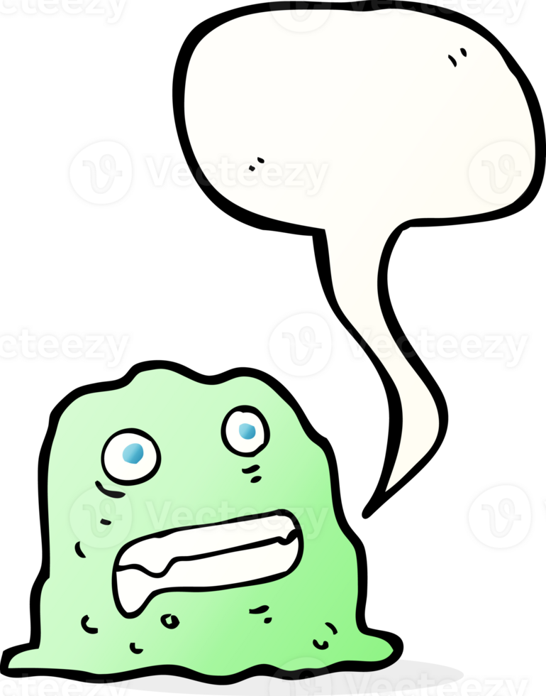 cartoon slime creature with speech bubble png