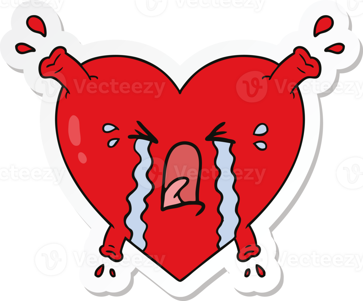sticker of a cartoon heart png