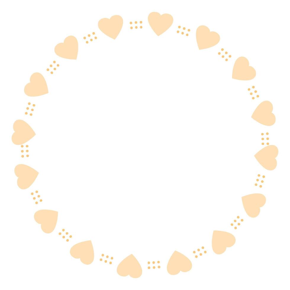 Hand drawn hearts border and frame on white background vector