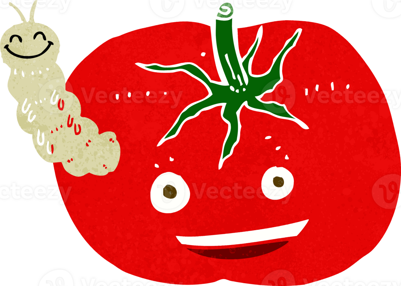 cartoon tomato with bug png