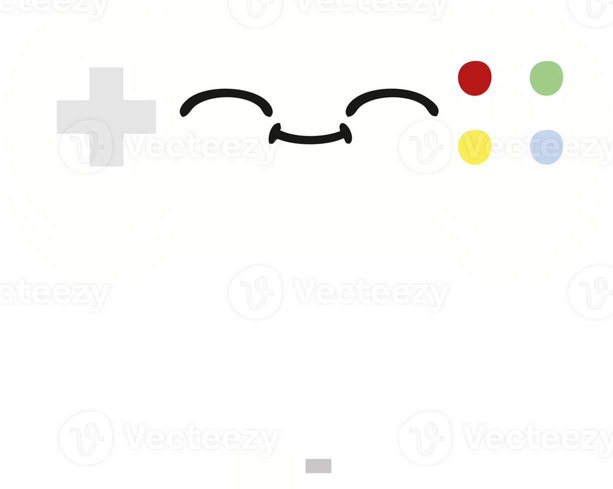 flat color retro cartoon of a game controller png