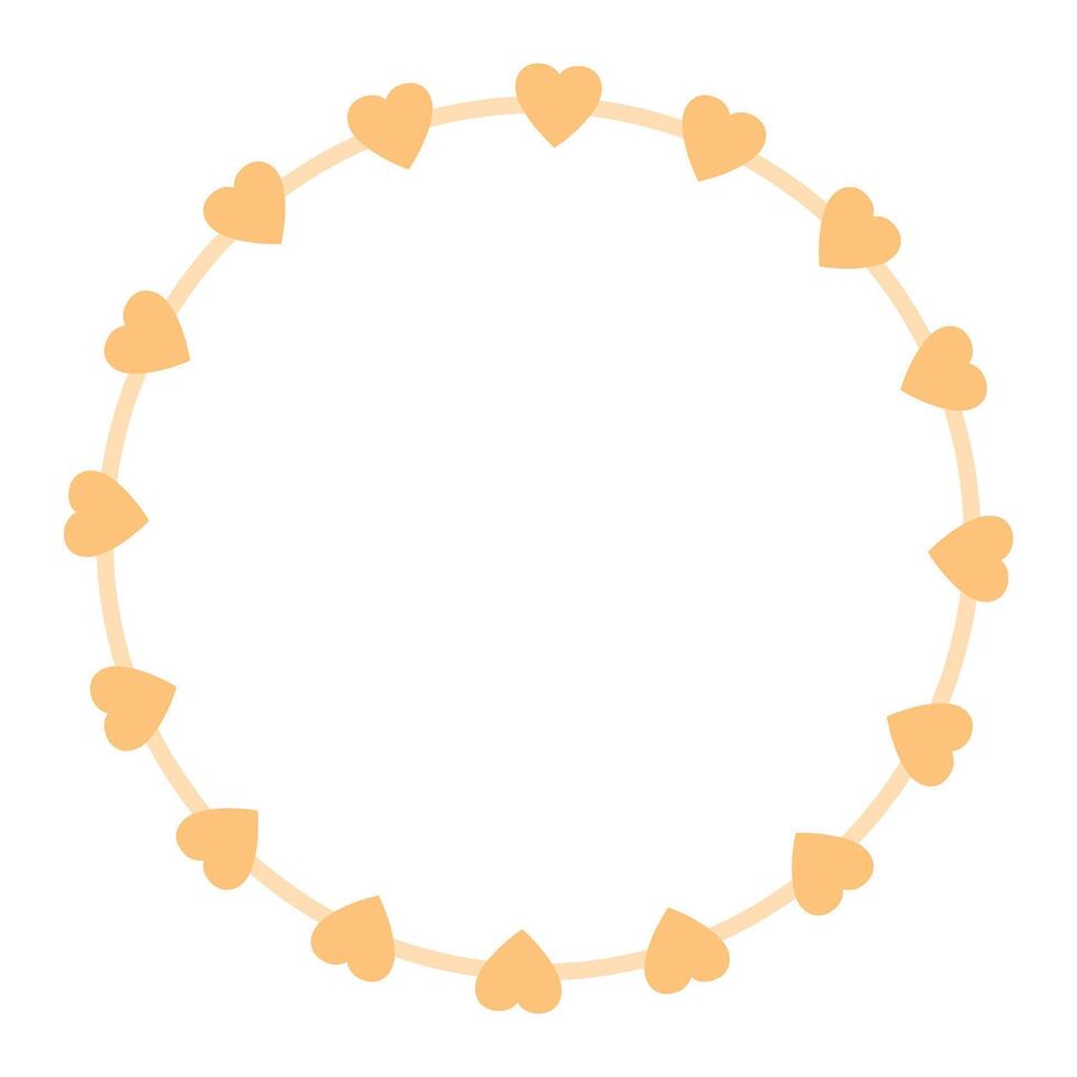 Hand drawn hearts border and frame on white background vector