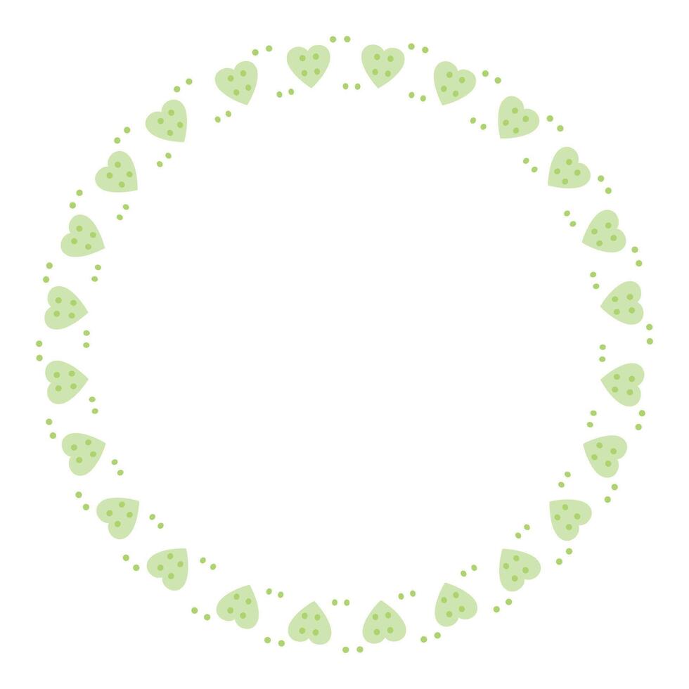 Hand drawn hearts border and frame on white background vector