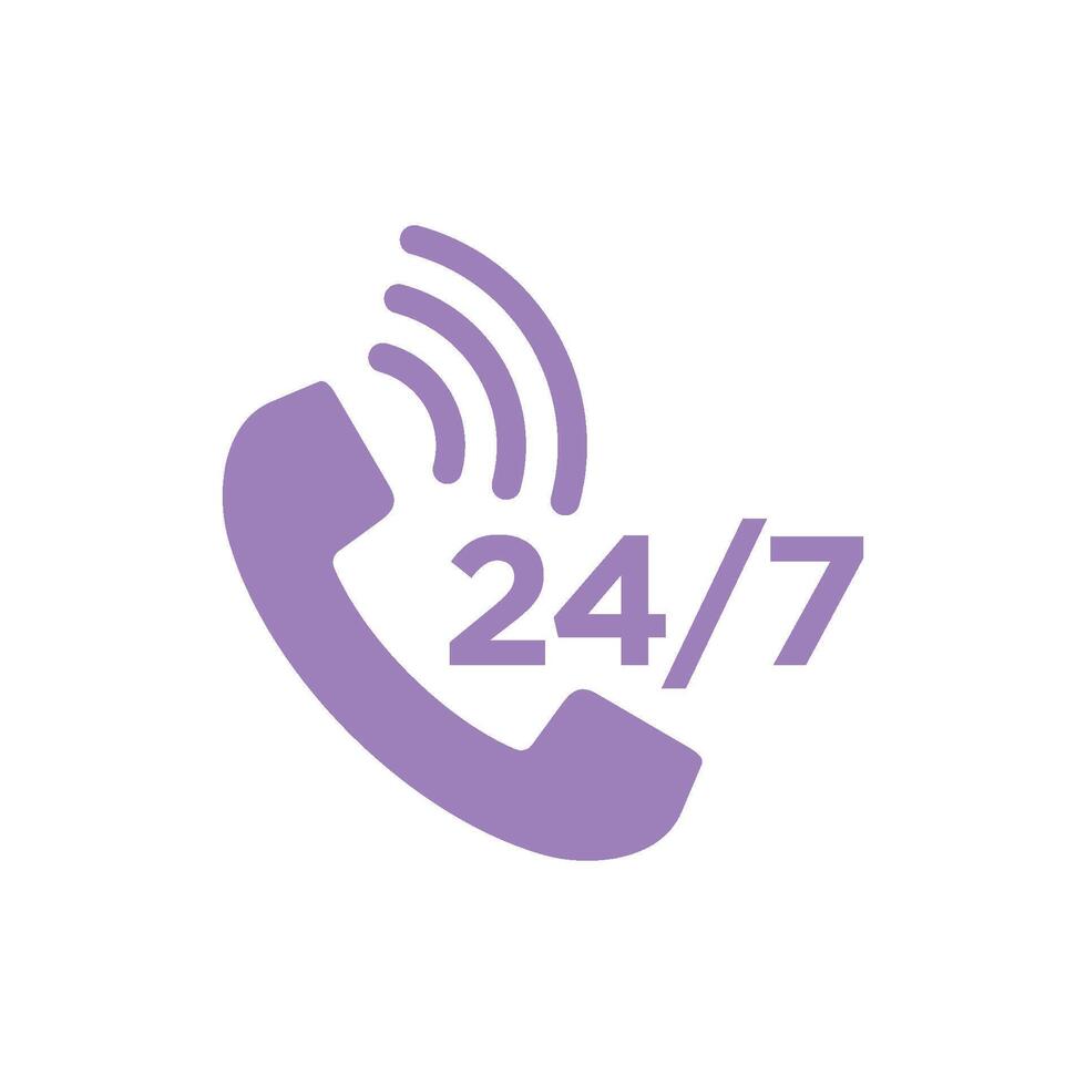 24 per 7 Call Center Assistance Icon Template vector