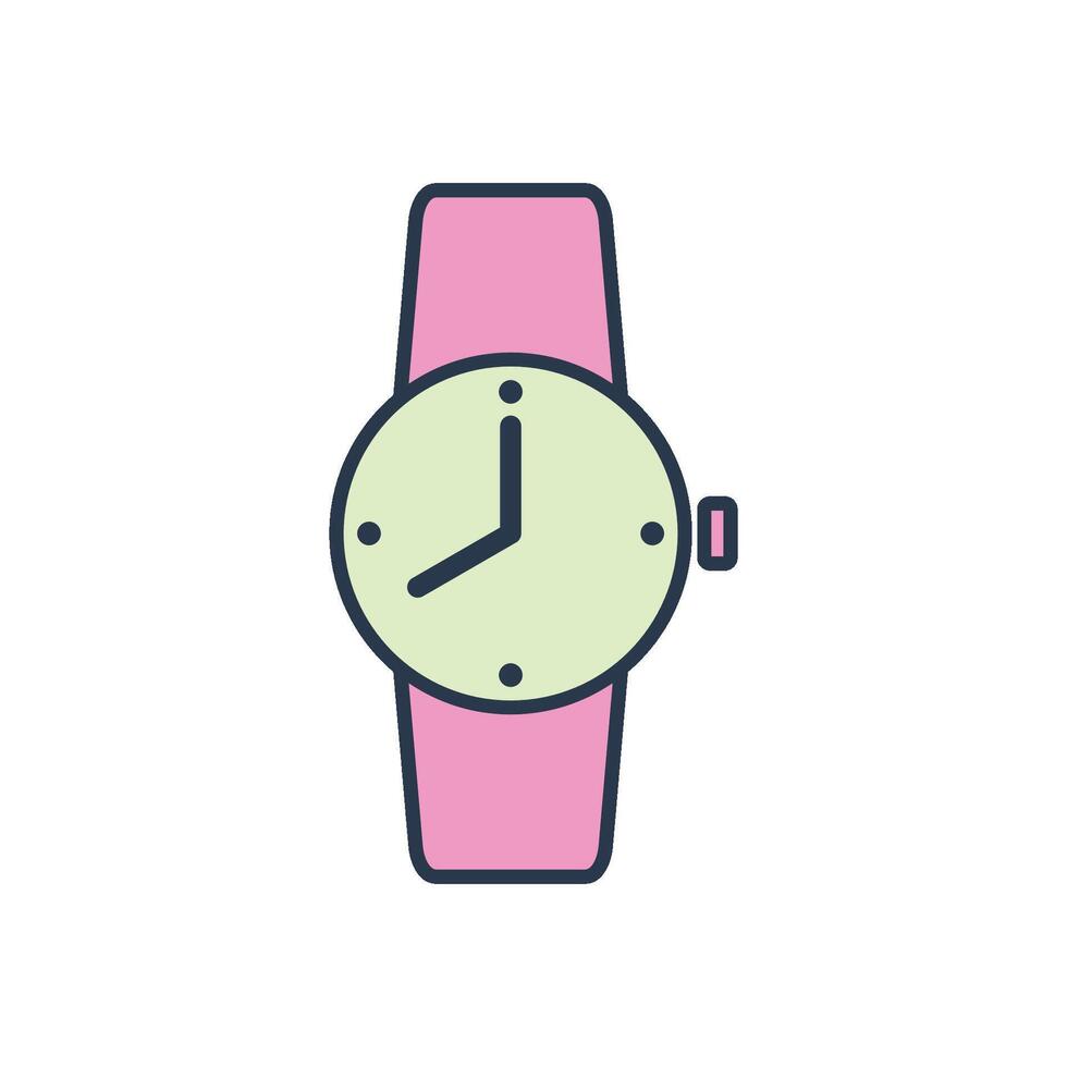 Wrist Watch Clock Icon Template, Flat Design Illustration Design vector