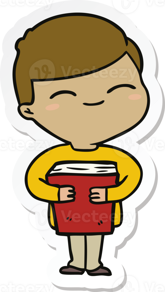 sticker of a cartoon smiling boy png