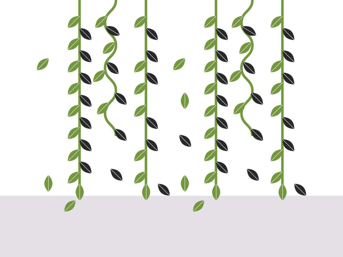 Abstract green wall art hand-drawn vector