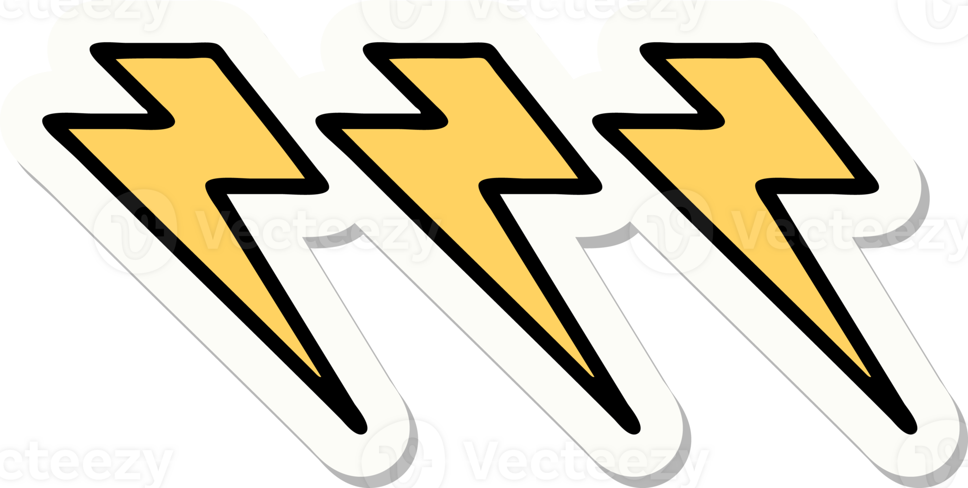 sticker of tattoo in traditional style of lighting bolts png