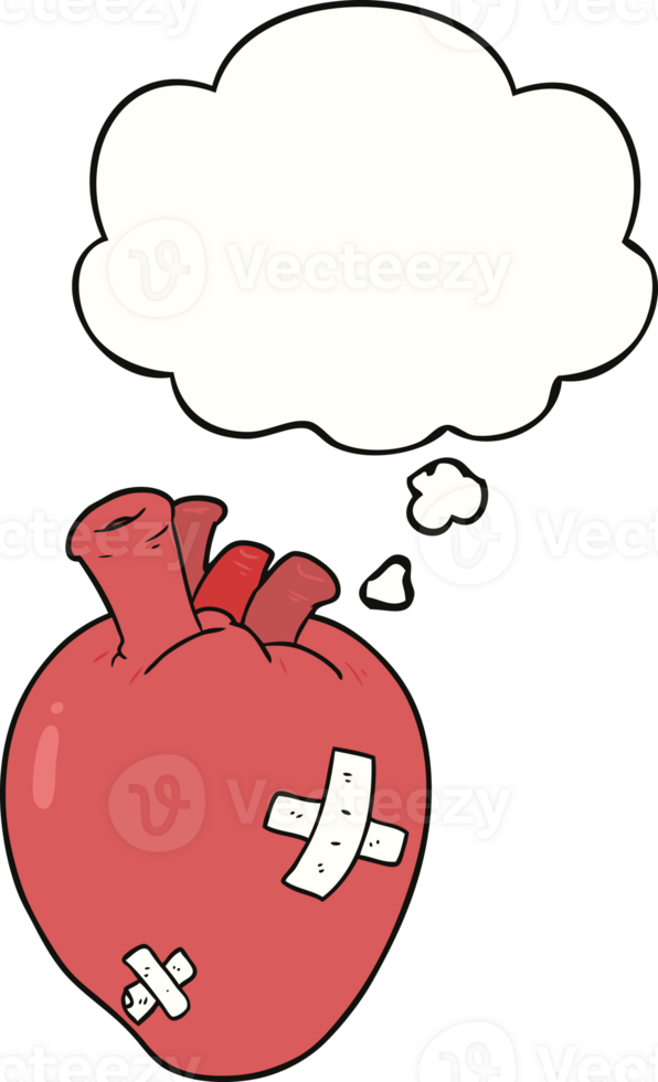 cartoon heart with thought bubble png