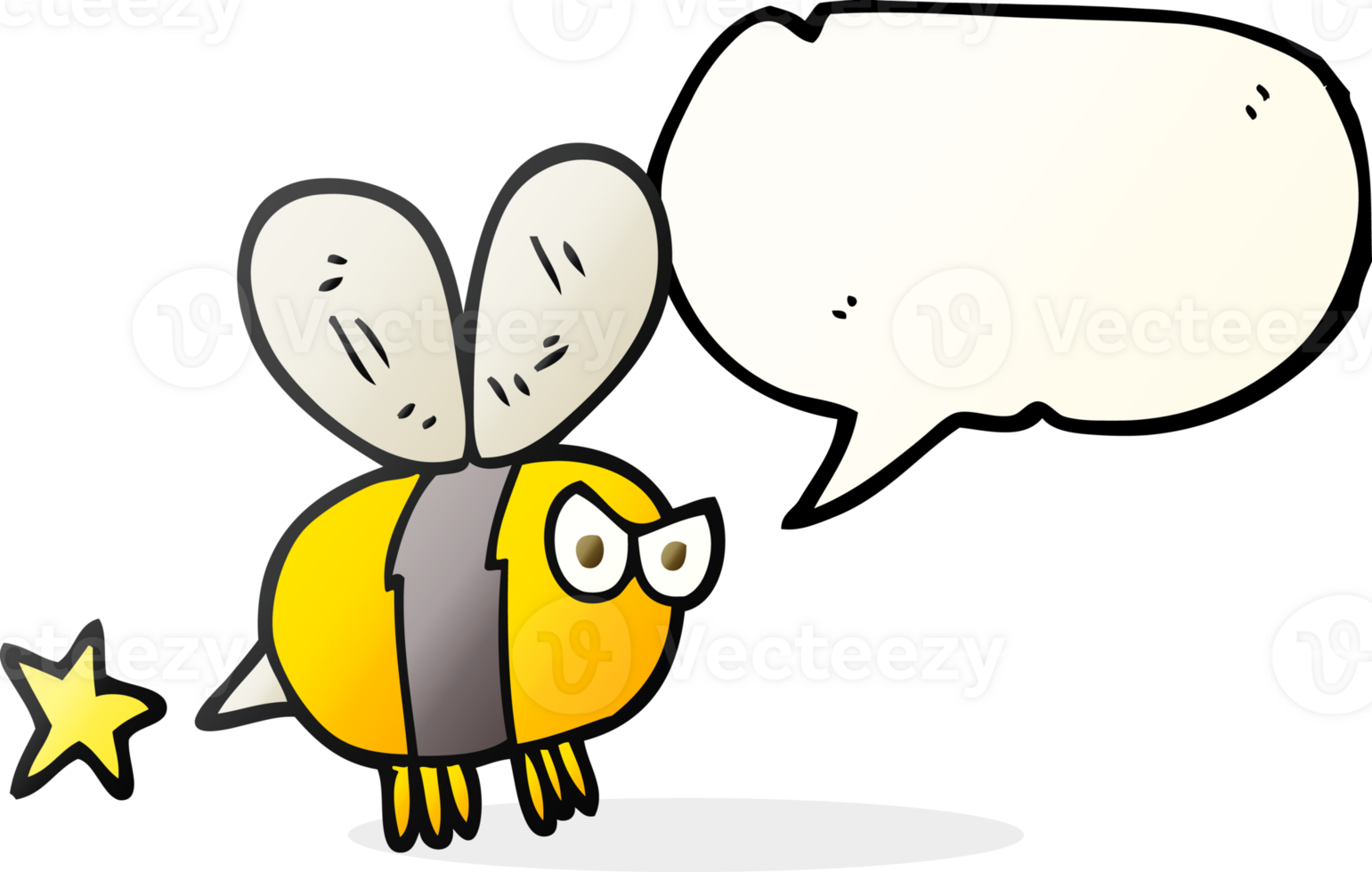 hand drawn speech bubble cartoon angry bee png
