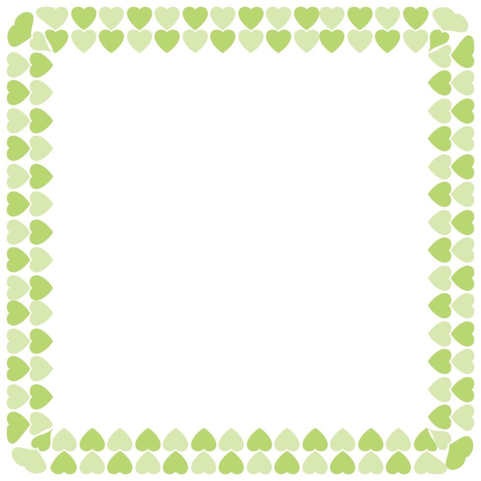 Hand drawn hearts border and frame on white background vector