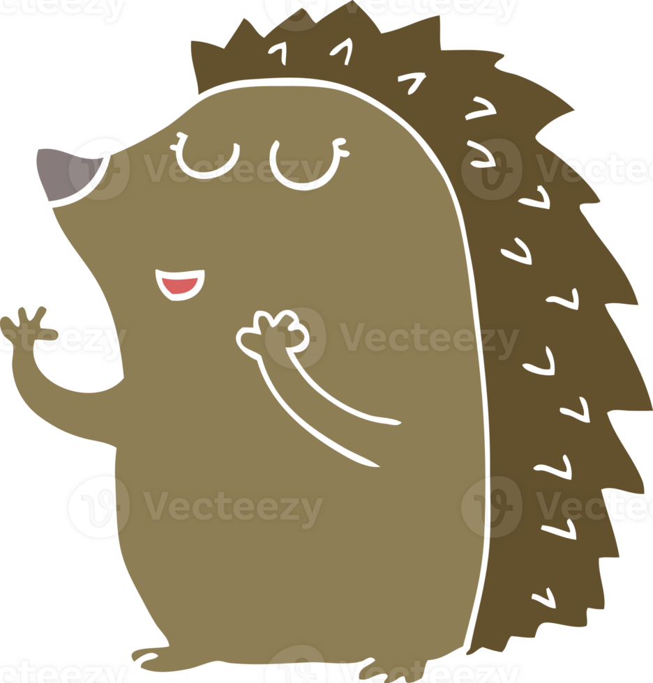 flat color style cartoon hedgehog png