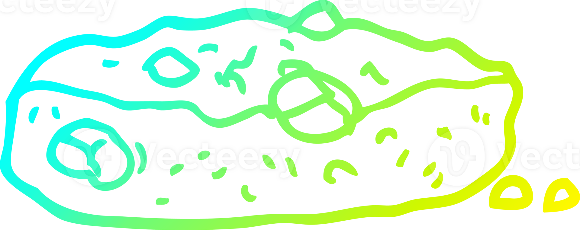 cold gradient line drawing of a cartoon chocolate chip cookie png