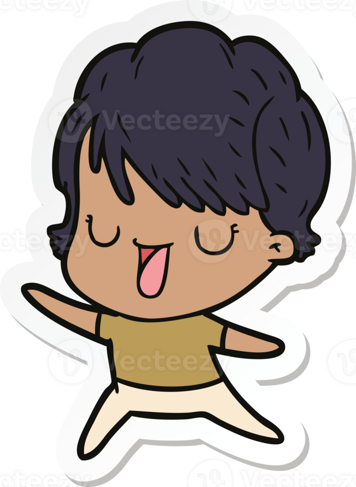 sticker of a cartoon woman talking png