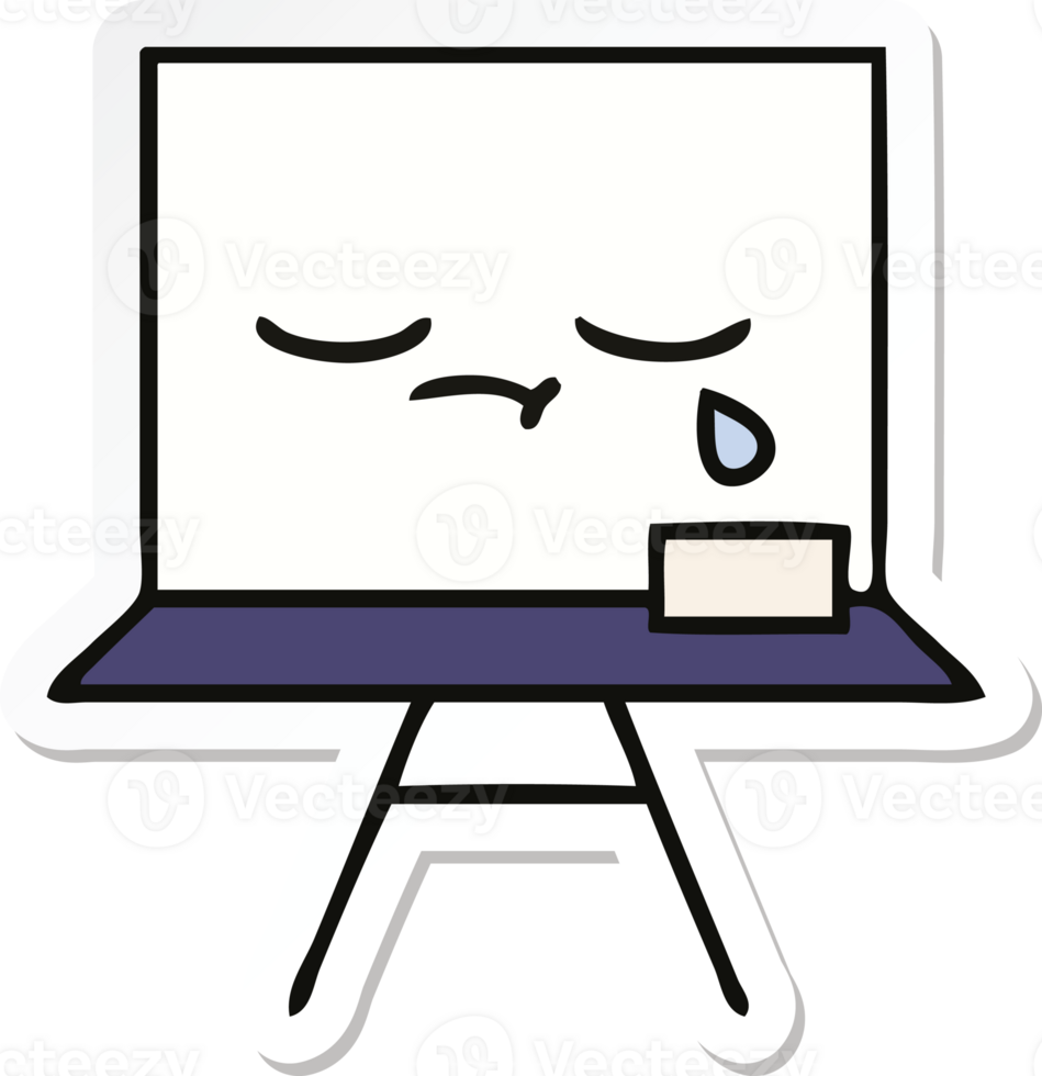 sticker of a cute cartoon white board png